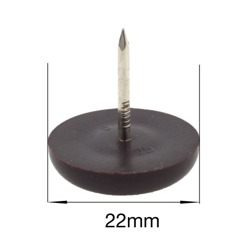 22mm Brown Plastic Nail In Pads For Furniture, Tables & Chair Legs