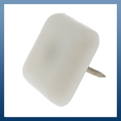 SQUARE NAIL IN WHITE PLASTIC GLIDES