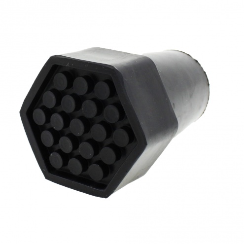 22mm (7/8'') Hexagonal Black Heavy Duty Rubber Ferrules