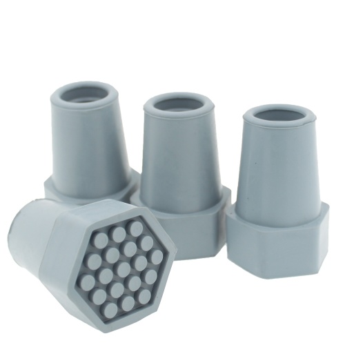 | PACK OF 4 | 22mm (7/8'') Premium Rubber Ferrules For Aluminium NHS Crutches - Type HEX