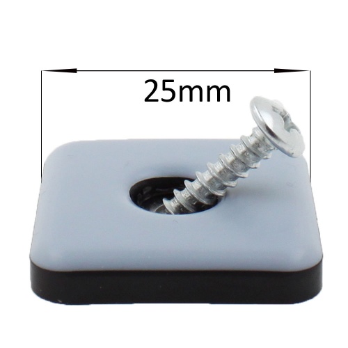 25mm Square PTFE Screw In Glides