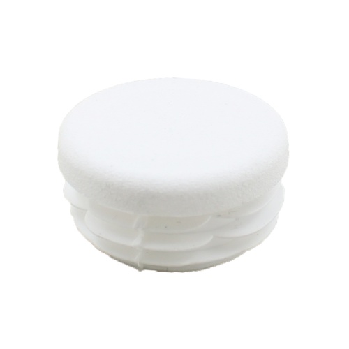 30mm White Round Tube Ribbed Inserts Push In End Caps Plugs