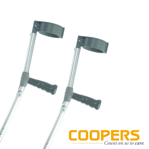 NHS COOPERS 8253C DOUBLE ADJUSTABLE PVC HANDLE ADULT CRUTCHES - PAIR