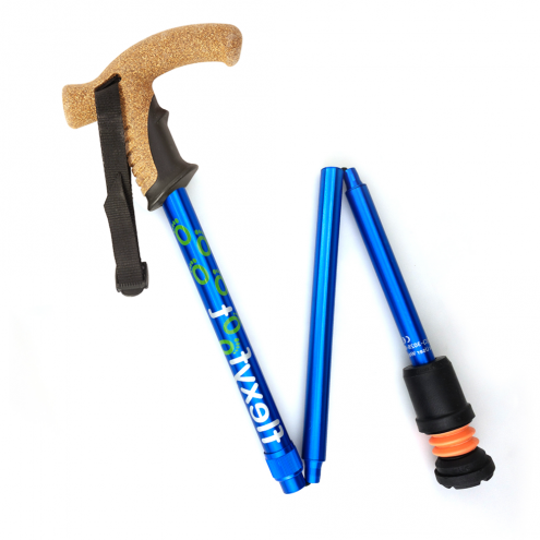 Flexyfoot Premium Cork Handle Folding Walking Stick - Blue | Flexyfoot - View #13