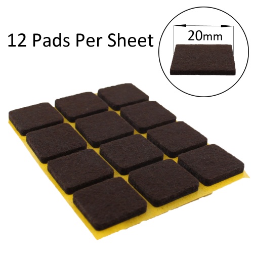 20mm Square Self Adhesive Felt Pads Ideal For Furniture & Also For Table & Chair Legs