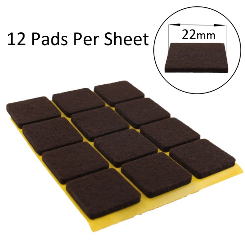 22mm Square Self Adhesive Felt Pads Ideal For Furniture & Also For Table & Chair Legs