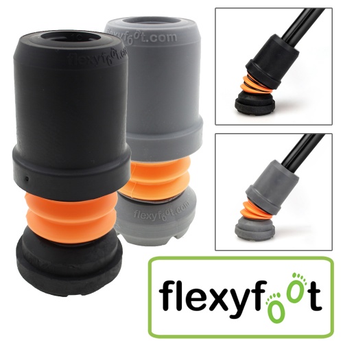 19mm Black | PACK OF 2 | Flexyfoot Shock Absorbing Ferrules - For Walking Sticks & Crutches