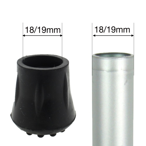 18mm 19mm (3/4") Type C Rubber Ferrules For Walking Sticks