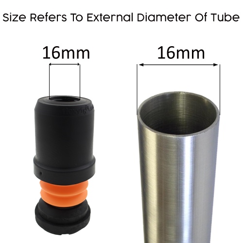 16mm (5/8") Black Official 'Flexyfoot' Ferrule Designed For Walking Sticks