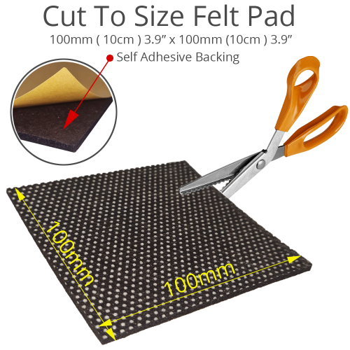 100mm Square Self Adhesive Non Slip Furniture Felt Pads