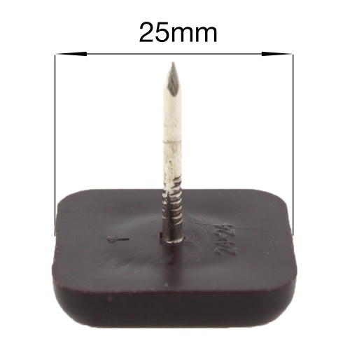 25mm Square Brown Plastic Nail In Glides
