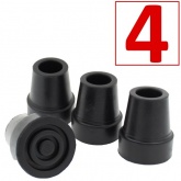 19mm (3/4'') Standard Black Replacement Rubber Ferrules For Walking Sticks - Pack Of 4