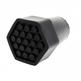 22mm (7/8'') Hexagonal Black Heavy Duty Rubber Ferrules