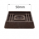 50mm Brown Square Rubber Caster Cup - Protect Your Floors From Damage